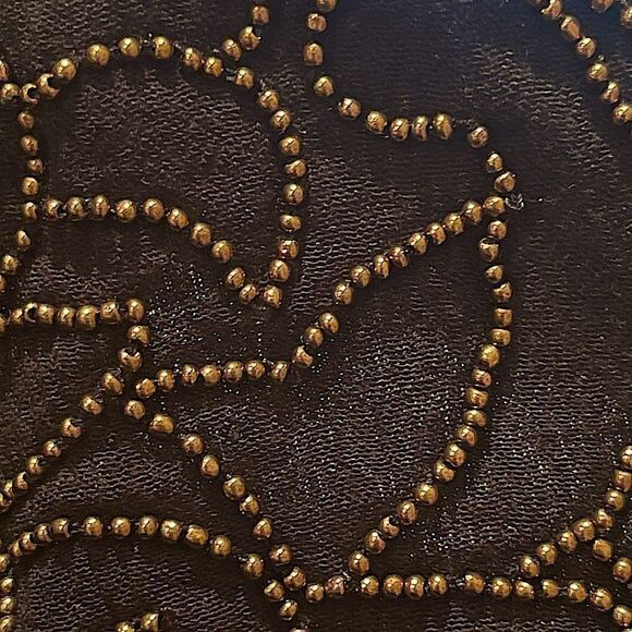 Raga Dominca Black Tassel Maxi Gauze Boho Dress With Gold Beaded Bodice Sz S - Picture 9 of 12